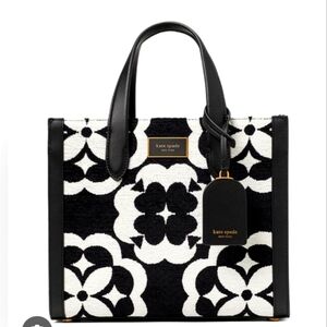 KATE SPADE Manhattan Flower black and white Monogram Small Tote